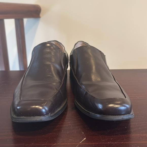 JF J. Ferrar brown leather slip on dress shoes square toe men’s size 10.5 - Picture 4 of 14